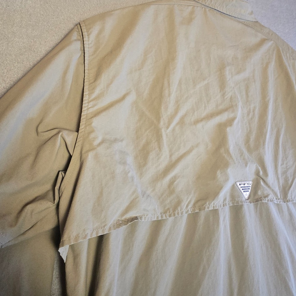 Columbia PFG Bahama II Long Sleeve Fishing Shirt Tan Khaki UPF 30 Mens 3XL - Picture 12 of 16
